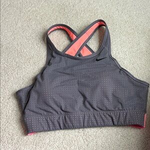 Nike Gray and Orange Sports Bra